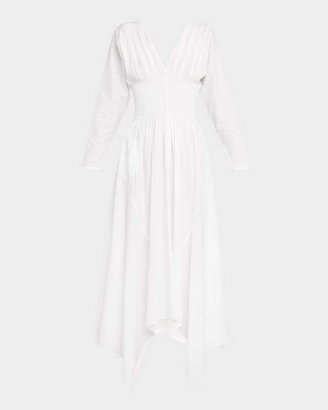 Camicia Shadow Striped Cotton Batiste Maxi Dress